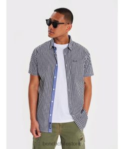Bench hombres camisa manga corta esher cheque negro vestir RFH4F32 Bench Ropa