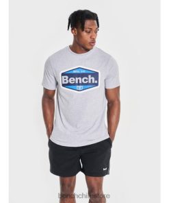 Bench hombres camiseta de thaniel marga gris vestir RFH4F8 Bench Ropa