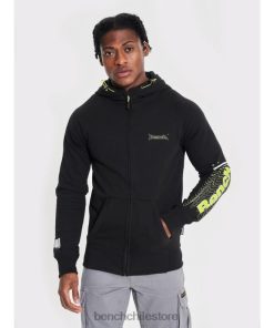 Bench hombres sudadera con capucha y cremallera Lucian negro vestir RFH4F62 Bench Ropa