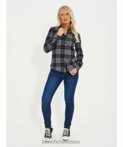 Bench mujer camisa de franela carlowly cuadros negro/carbón vestir RFH4F109 Bench. Jacket