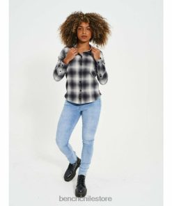 Bench mujer camisa de franela cheviotti control de sombra vestir RFH4F113 Bench Ropa